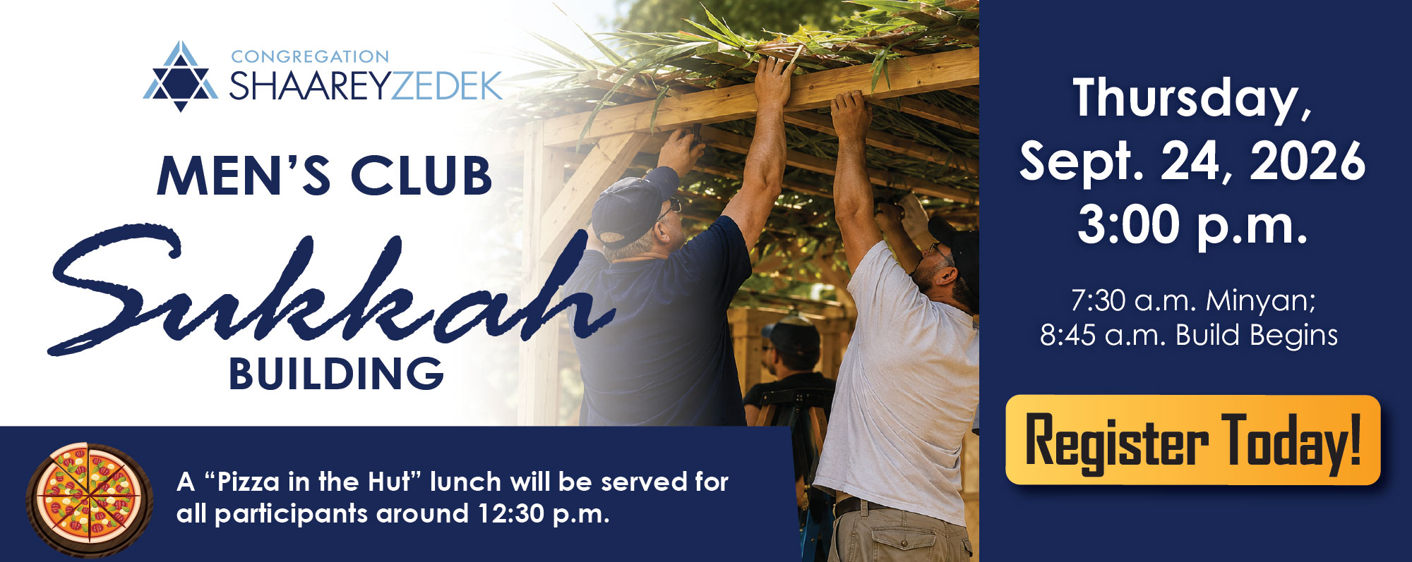 Men’s Club Sukkah Building Event
